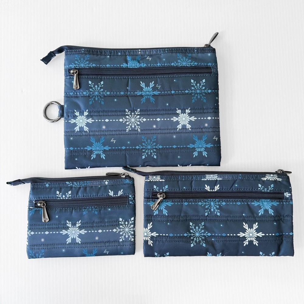 Lug Transport 3-Piece Storage Envelope Set Snowflake Navy NWT Travel Organizers - Picture 5 of 7